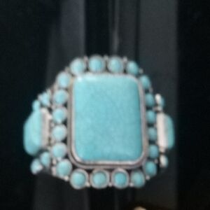 Turquoise Cluster Sterling-Style Bracelet - Turquoise Blue